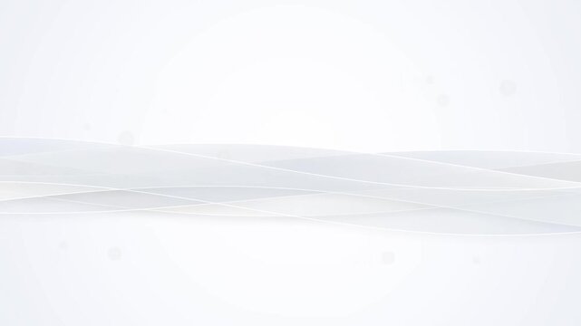 Minimalist white background with a subtle light blue curved wave at the bottom edge. Clean professional abstract graphic for video overlays, text, and corporate presentation media.