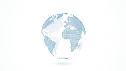 Fototapeta premium Digital globe made of blue dots. Abstract earth map representing global network technology.