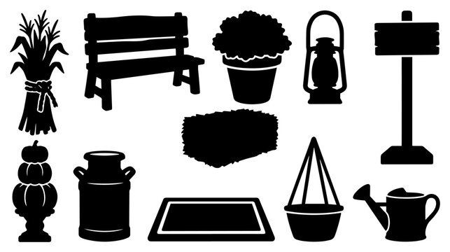 Friendsgiving Vector Silhouette Bundle - Thanksgiving Dinner Harvest Icon Pack - Autumn Holiday Feast Party Decor Template Collection
