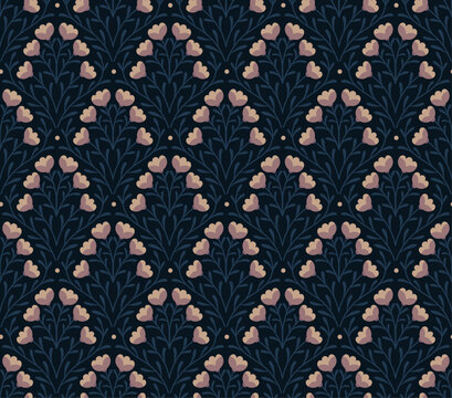 Cute geometric floral pattern. Seamless retro flower wallpaper. 
