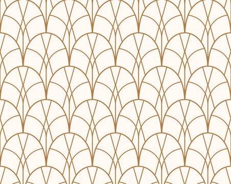 Classic art deco vector seamless pattern. Abstract vintage background. Geometric damask texture.