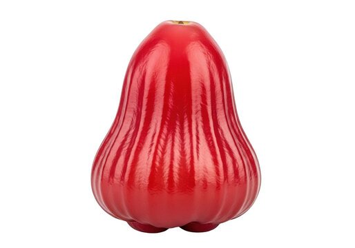 Fresh red rose apple fruit isolated on transparent background