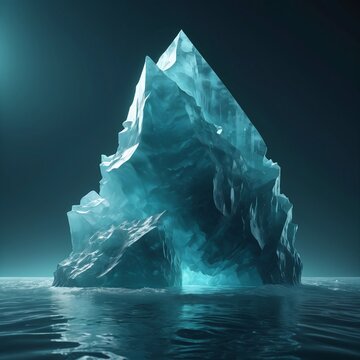 Submerged geometric form with light shafts concept