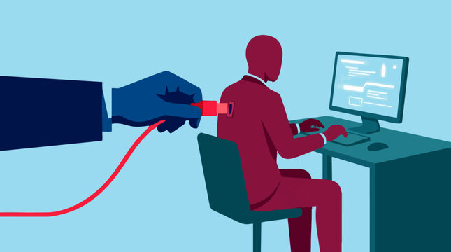 Digital Surveillance and Control: Person Connected to Computer System