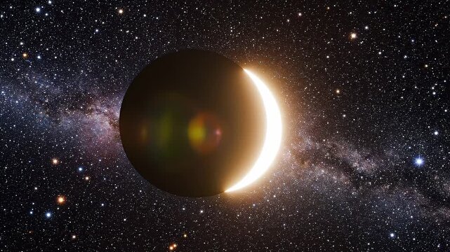 Eclipse of the Moon Against a Starry Sky, concept of Cosmic Wonder