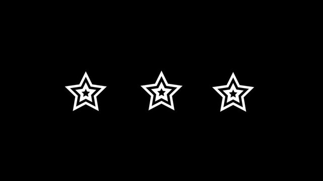 Bright sparkling star motion graphics with rotating optical flares, twinkling retro vector stars, and shimmering light particles on a black background.twinkling starry night sky, looping animation.4k