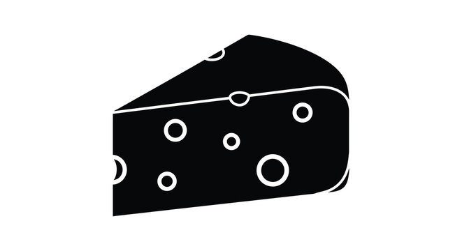 Slice of cheese silhouette food dairy swiss