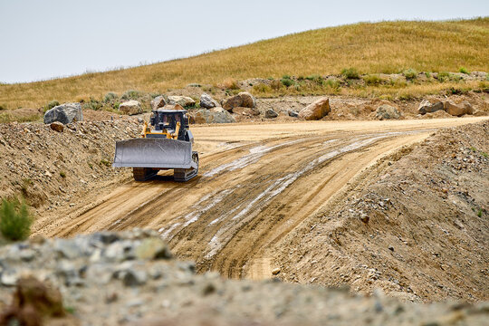 Heavy machinery at work in open-pit copper mining