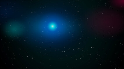 Colorful cosmic nebula with star clusters in space © Mizanby
