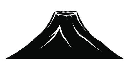 Volcano silhouette mountain peak crater landscape nature © MdAbulBasher