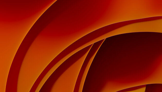 Abstract red and orange curved waves with smooth gradient