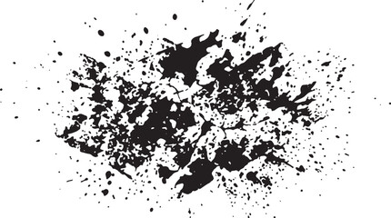 Obraz premium Black ink splatter on white background. Grunge paint splash texture for graphic design.