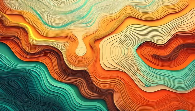 Summer Contour Topographic Background With Middle Copy Space Abstrack Background