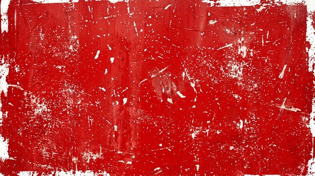 Grungy Red Rectangle with Distressed White Border Texture