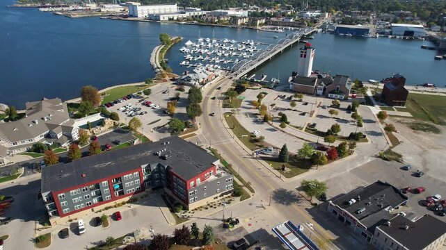 Aerial Sturgeon Bay Wisconsin Fall Door County