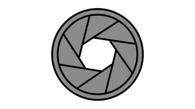 clipart illustration of a camera aperture icon