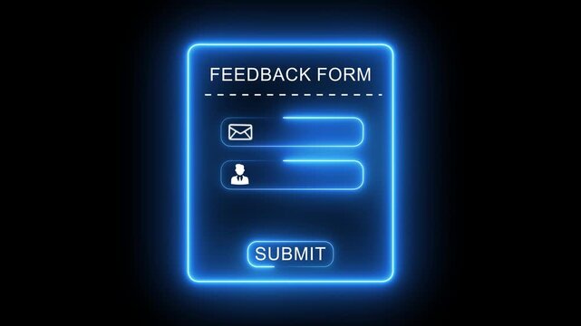 Digital feedback form interface concept on the transparent background. Perfect for customer feedback, digital onboarding, user experience in web applications. Motion graphics of feedback concept.