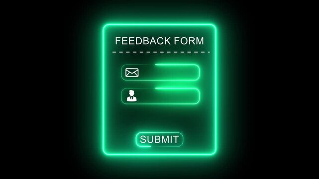 Digital feedback form interface concept on the transparent background. Perfect for customer feedback, digital onboarding, user experience in web applications. Motion graphics of feedback concept.