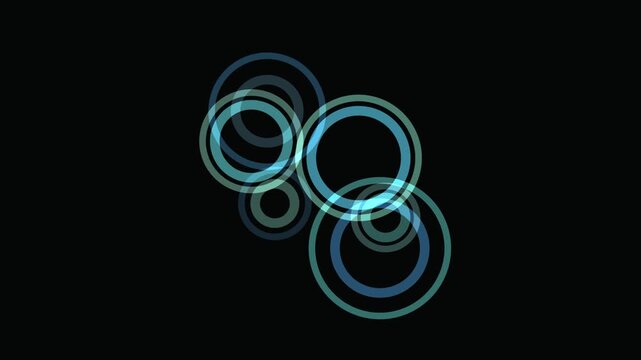 A continuous looping animation of blue concentric circles moving rhythmically against a black background.