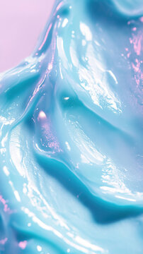 Pastel blue purple gel swirl with glossy highlights and smooth glass like curved forms