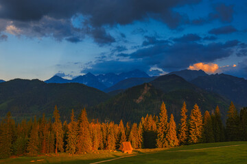Rusinowa Polana and the Tatra Mountains, mountain hut in Poland © lukjonis