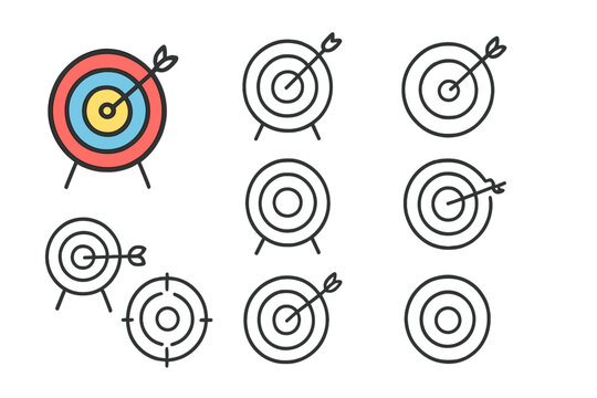 Target icons with arrows hitting the bullseye and missing the mark