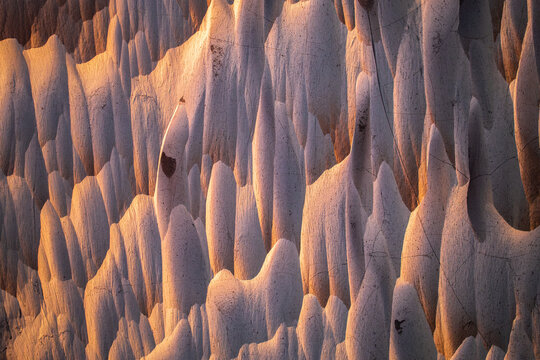 Volcanic Pumice Stone Landscape texture in warm light