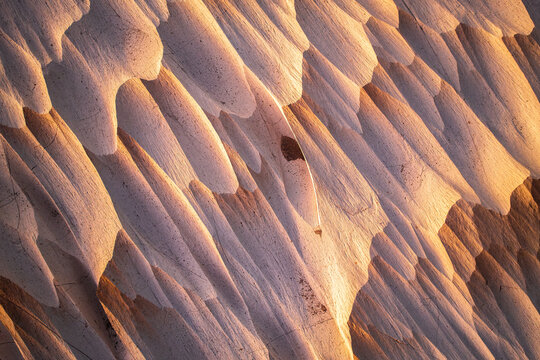 Eroded Pumice Stone Landscape texture in warm light