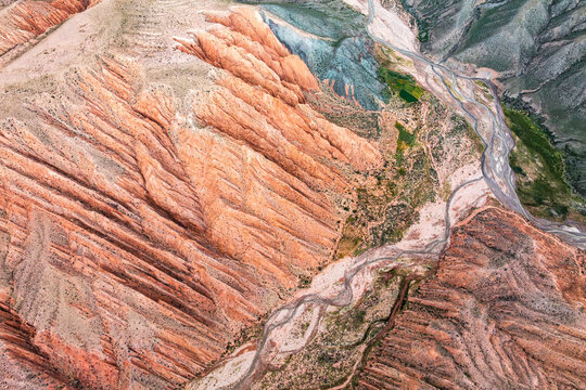Colorful eroded mountain formation in Hornocal, Argentina