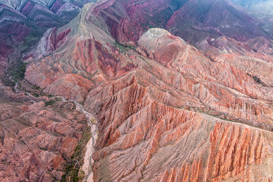 Colorful eroded mountain ridges at Hornocal, Argentina