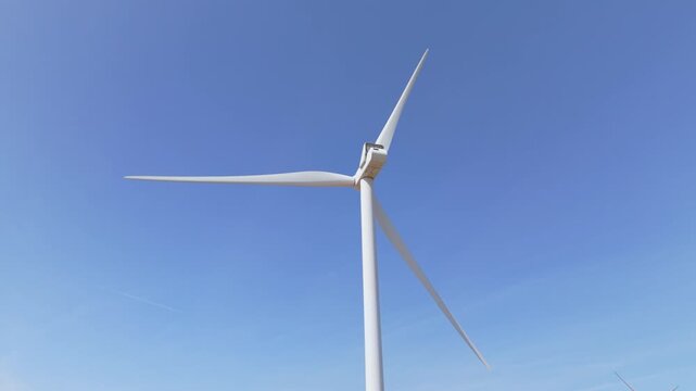 wind turbine on blue sky