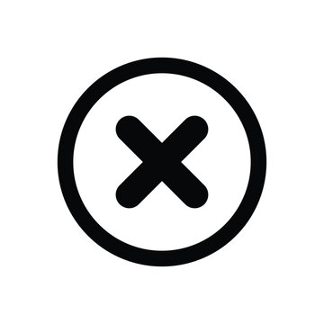 Cross mark close button icon circular symbol vector