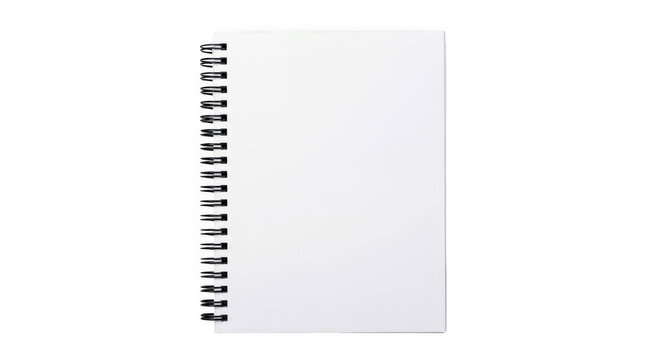 Blank spiral notebook for writing isolated on transparent background