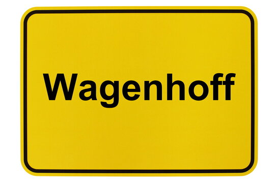 Illustration eines Ortsschildes der Gemeinde Wagenhoff in Niedersachsen	
