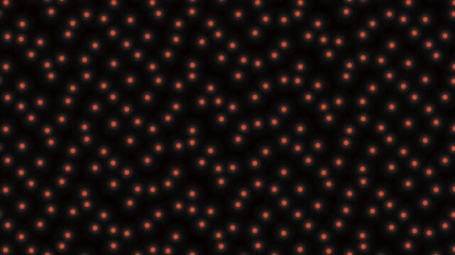 Seamless looping pattern of red glowing dots on a dark background