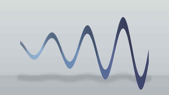 Abstract wave form animation showing growing frequency and amplitude motion graphic.