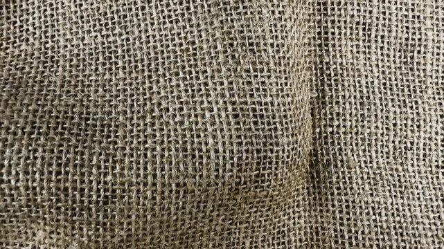 Closeup texture of brown burlap fabric