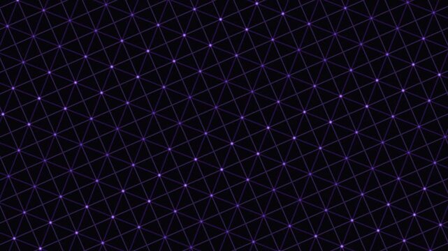 A seamless looping animation of a purple geometric grid pattern on a black background.
