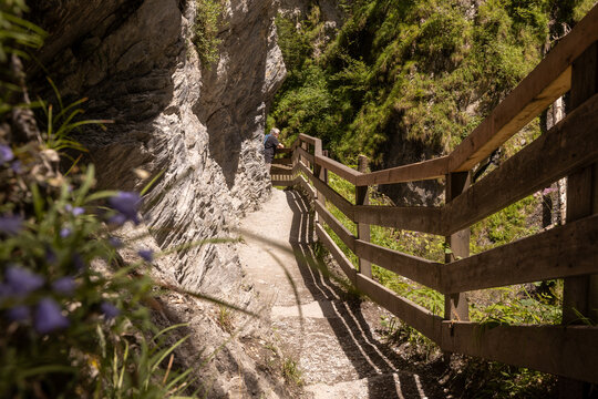 Peaceful walk along a scenic gorge trail