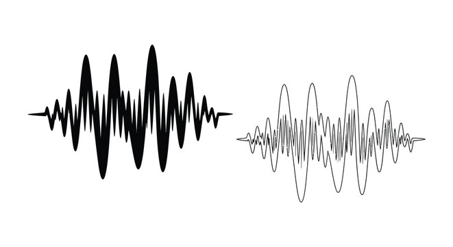Sound wave silhouette audio signal oscillation frequency