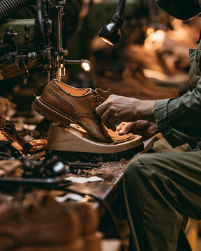 Shoemaking Workshop: Artisan Craftsmanship in Leather Footwear Production and Repair
