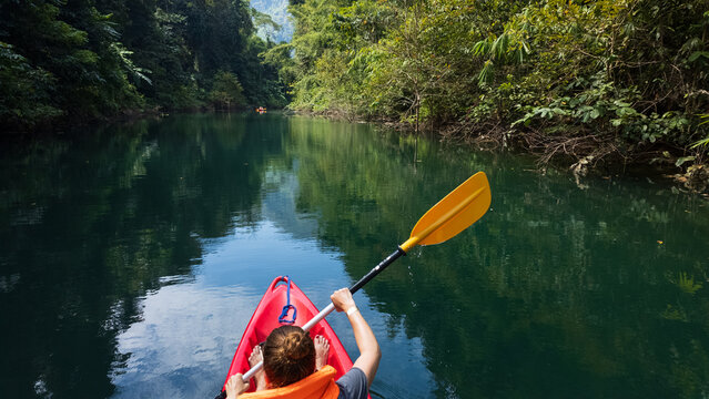 Kayaking adventure on Cheow Lan Lake