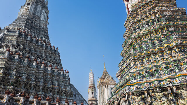 Wat Arun Temple against a clear blue sky