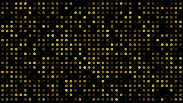 A loop of yellow dots arranged in a seamless pattern against a black background.