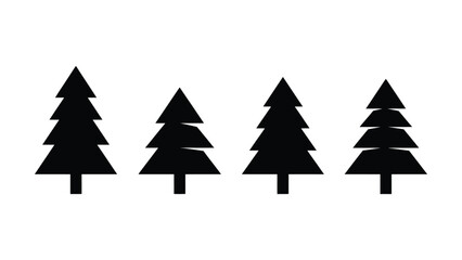 Obraz premium Four stylized christmas trees in a row