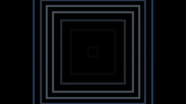 A seamless looping animation of concentric blue squares fading into a dark center