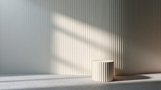 Minimalist Pedestal Display in Sunlit Studio Space