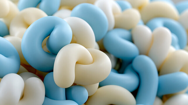 Blue and White Twisted Candy Swirls Close-Up