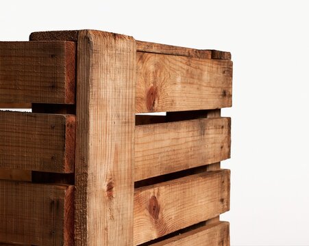 Old Wooden Crates: Detailed Close-Up of Rustic Pallets
