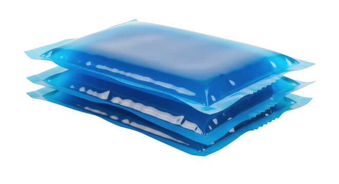 Blue gel cold pack for first aid isolated on transparent background
